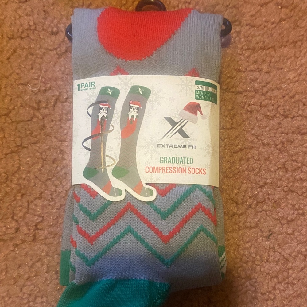 Graduated Compression Socks - Gray and Red